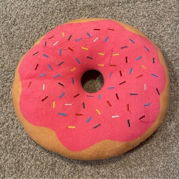 12” Sprinkle Doughnut Donut Pillow Pink Squishy Soft Kids Room Decor - Picture 2 of 5